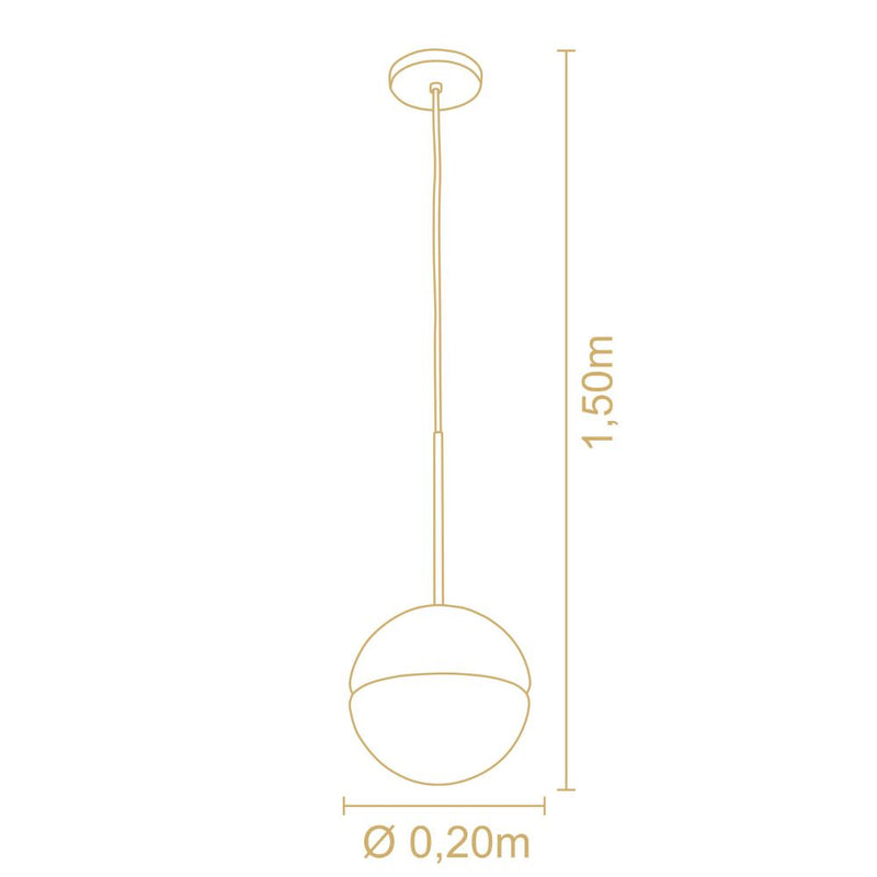 Pendente Sintonia Cúpula Diâmetro 20 cm Madelustre