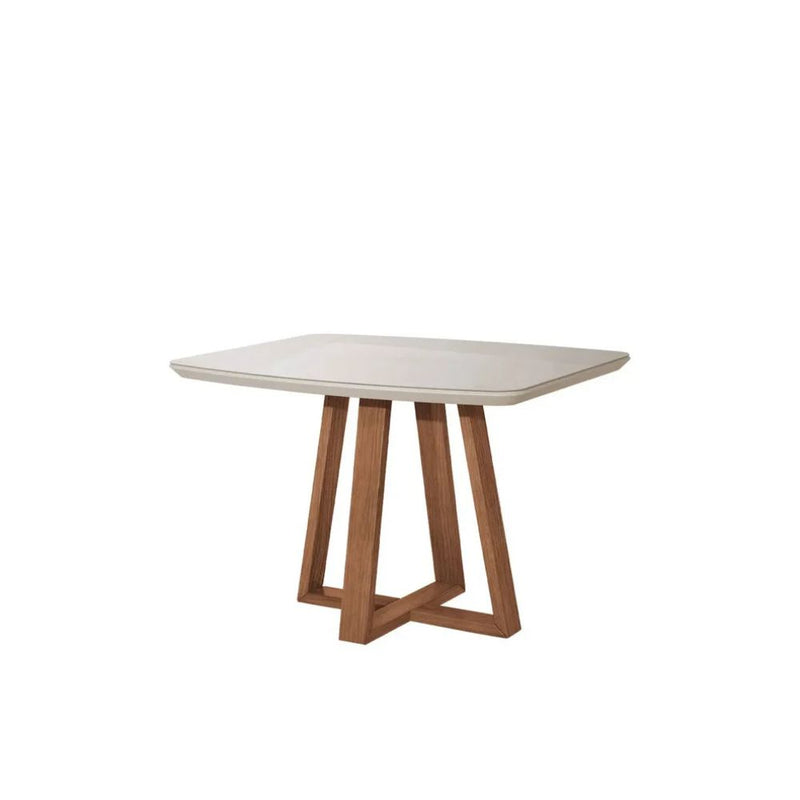 Mesa De Jantar Bennett Retangular Natural com Off White