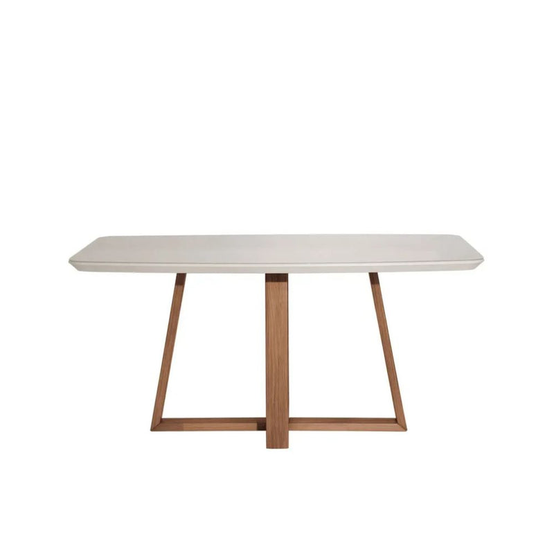 Mesa De Jantar Bennett Retangular Natural com Off White