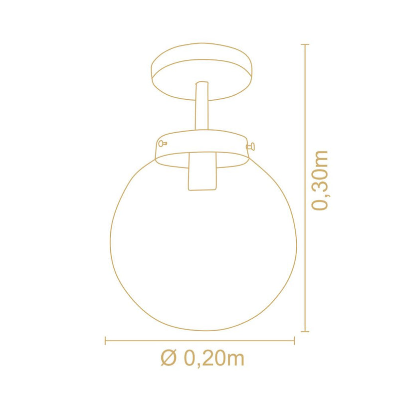 Plafon Vintage Estendido Diâmetro 20 cm Madelustre