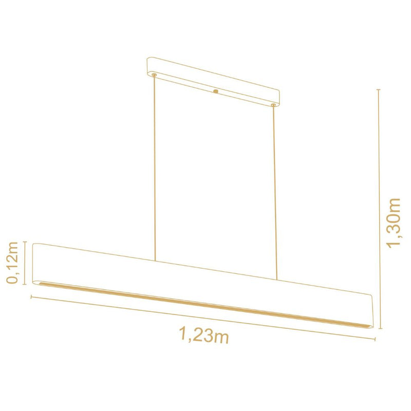 Pendente Rettangolare LED Integrado Madelustre