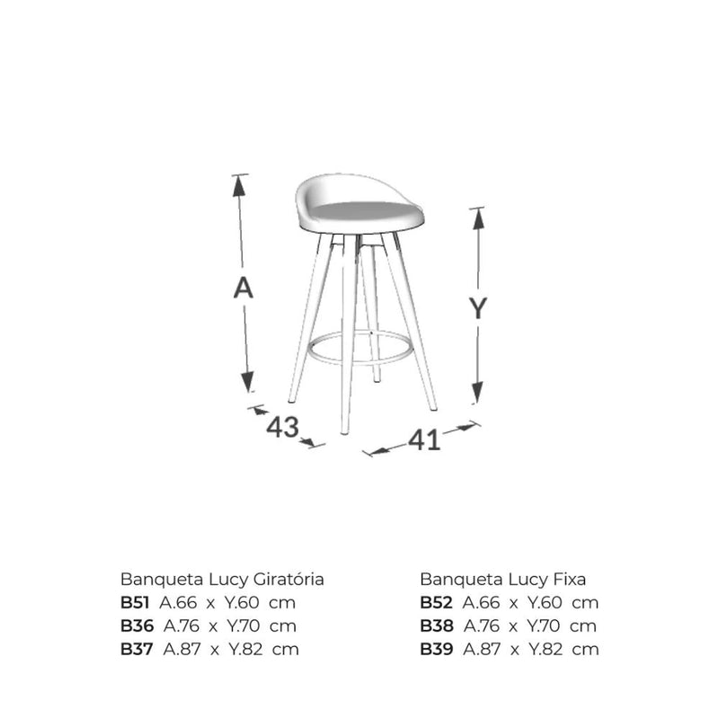 Banqueta Bar Lucy Giratória