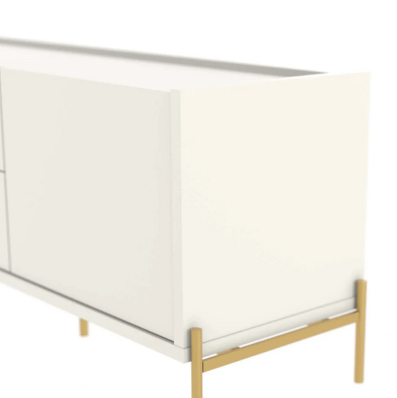 Rack Jasper 185cm Off White Fosco com Dourado