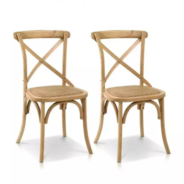 Cadeira Paris de Madeira de Carvalho Oak 2 Unidades