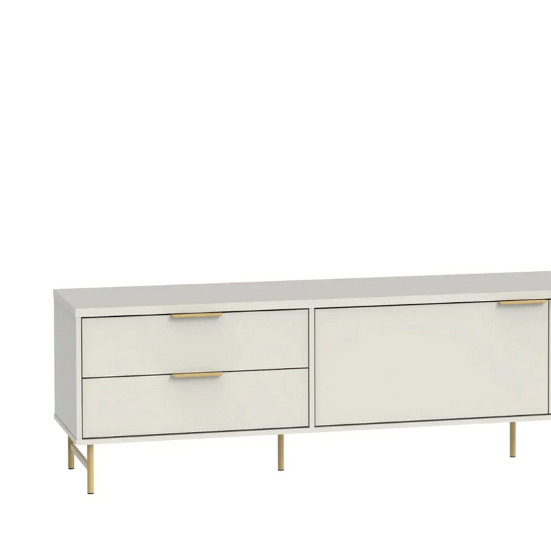 Rack Yves 220cm Off White com Dourado