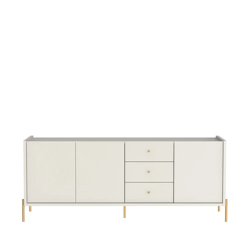 Buffet Jasper 184cm Off White Fosco com Dourado