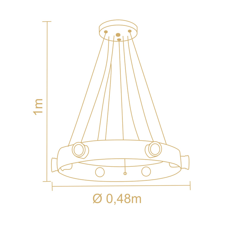 Lustre Leticia 6 Lâmpadas